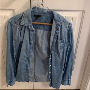Denim J Crew Button Up- Long sleeves